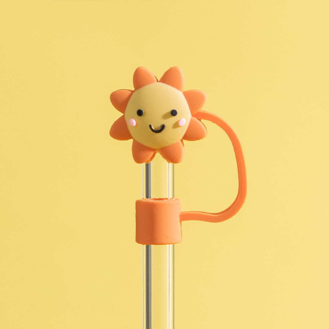 STRAW STOPPER - Tutup Sedotan Gambar Daisy dan Sun