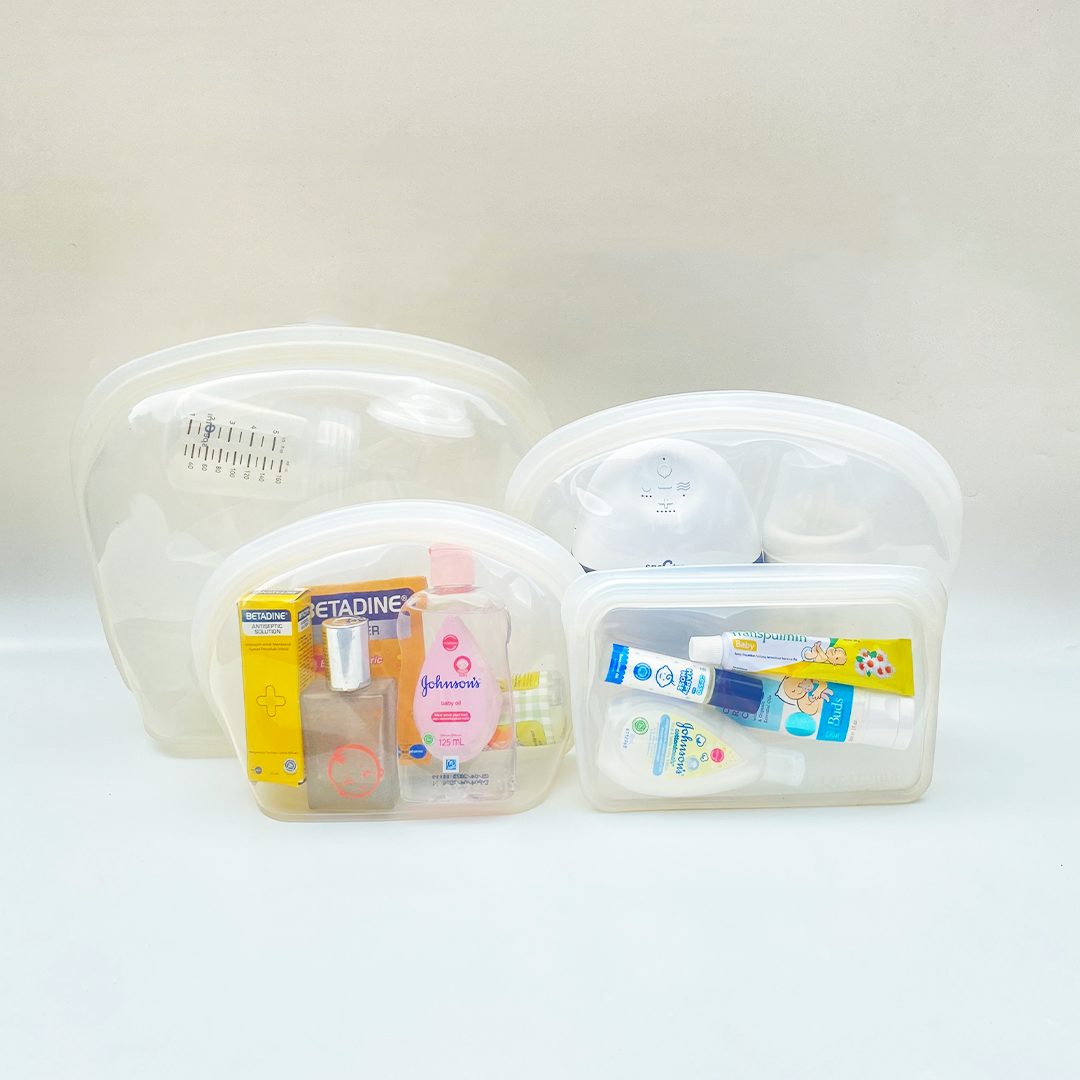 NOONA - Premium Reusable Silicone Pouch Foodgrade BPA Free Tahan Microwave Freezer