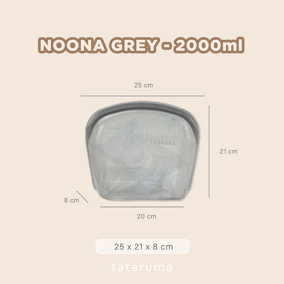 NOONA - Premium Reusable Silicone Pouch Foodgrade BPA Free Tahan Microwave Freezer