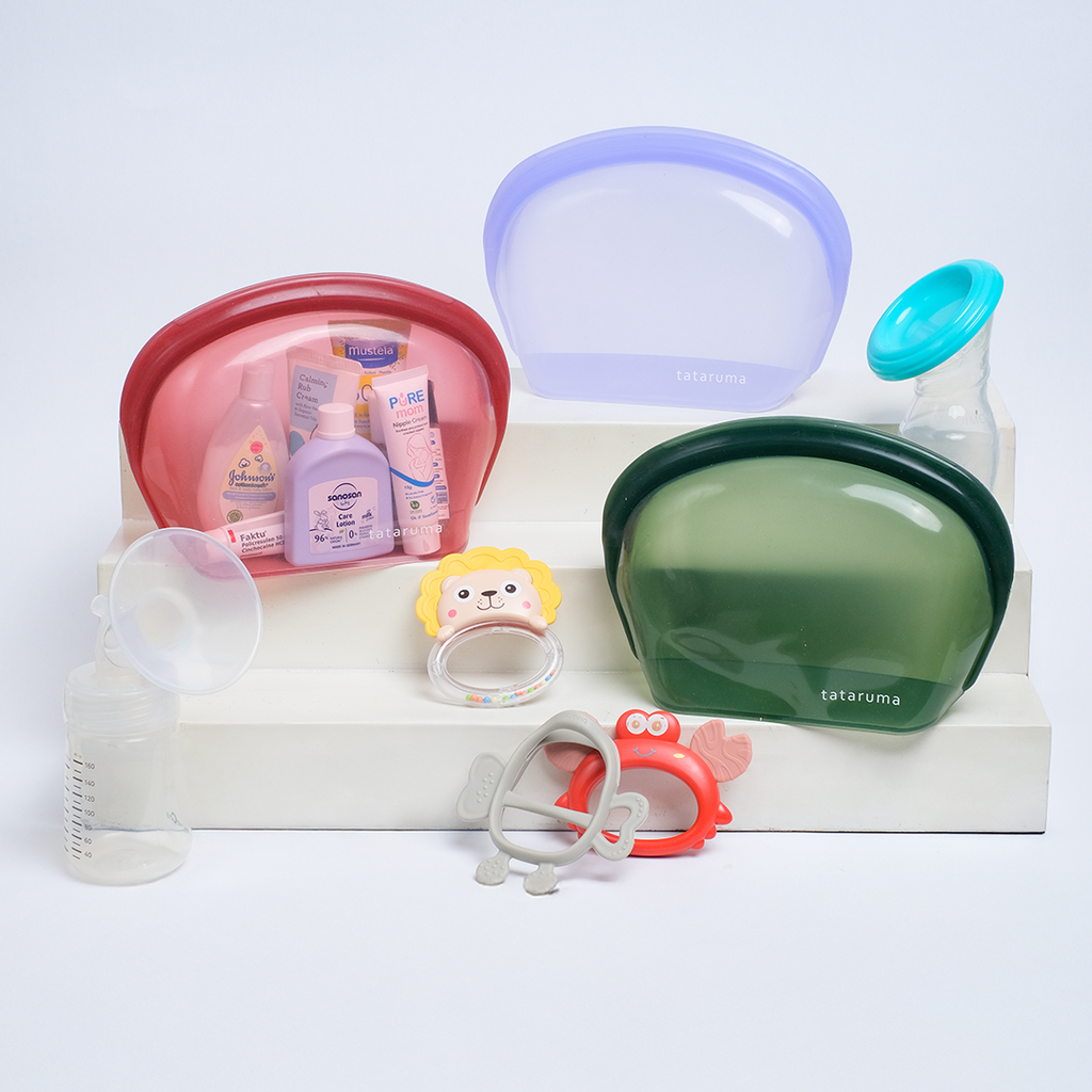NOONA - Premium Reusable Silicone Pouch Foodgrade BPA Free Tahan Microwave Freezer