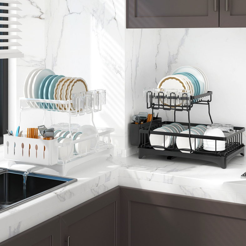 NORI - Rak Piring Stainless 2 Tingkat Tempat Pengering Dapur