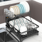 NORI - Rak Piring Stainless 2 Tingkat Tempat Pengering Dapur