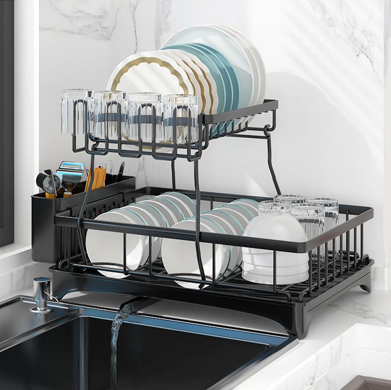 NORI - Rak Piring Stainless 2 Tingkat Tempat Pengering Dapur