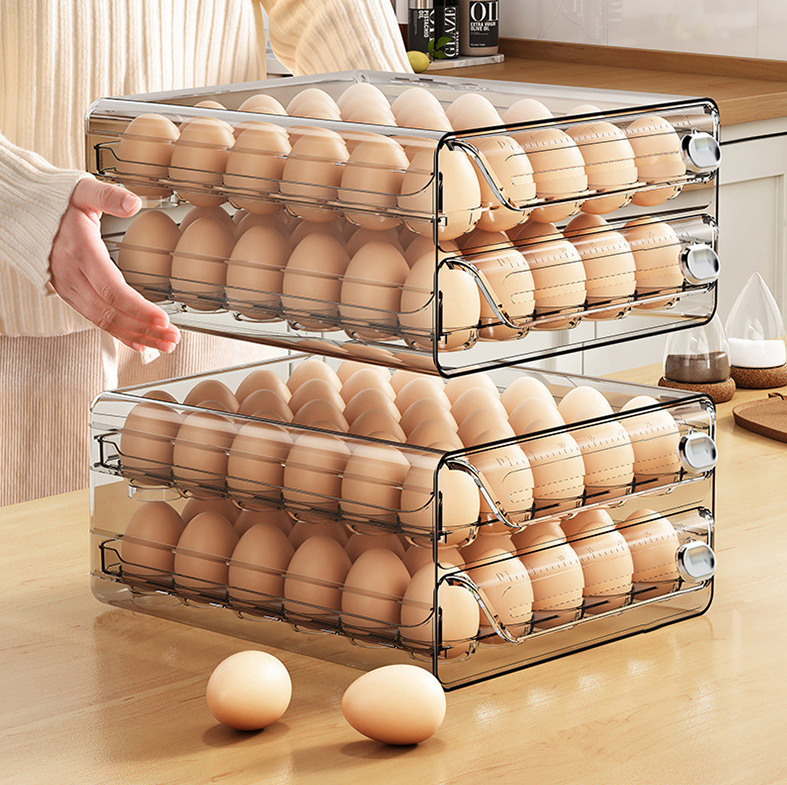 OBARU - Rak Tempat Telur Laci Tingkat Egg Storage Box Organizer Kulkas