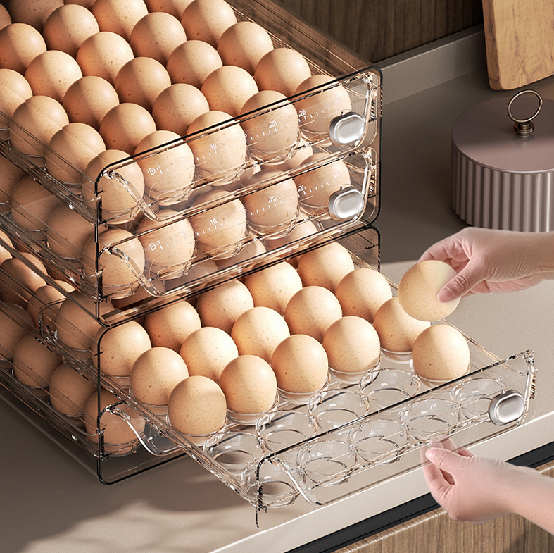 OBARU - Rak Tempat Telur Laci Tingkat Egg Storage Box Organizer Kulkas
