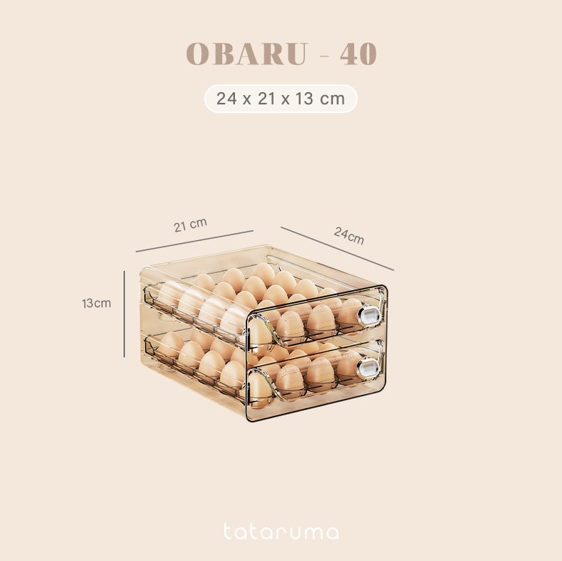 OBARU - Rak Tempat Telur Laci Tingkat Egg Storage Box Organizer Kulkas