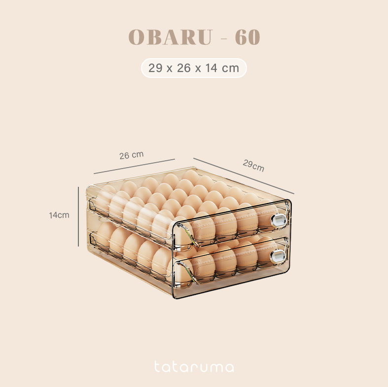 OBARU - Rak Tempat Telur Laci Tingkat Egg Storage Box Organizer Kulkas