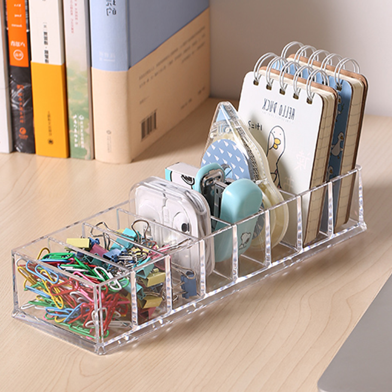 OBI - Organizer Akrilik Sekat Adjustable Serbaguna untuk Kabel Aksesoris Make Up Storage Bo