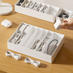 OBI - Organizer Akrilik Sekat Adjustable Serbaguna untuk Kabel Aksesoris Make Up Storage Bo