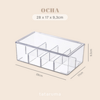 OCHA - Kotak Organizer Acrylic Serbaguna Dengan Sekat dan Tutup