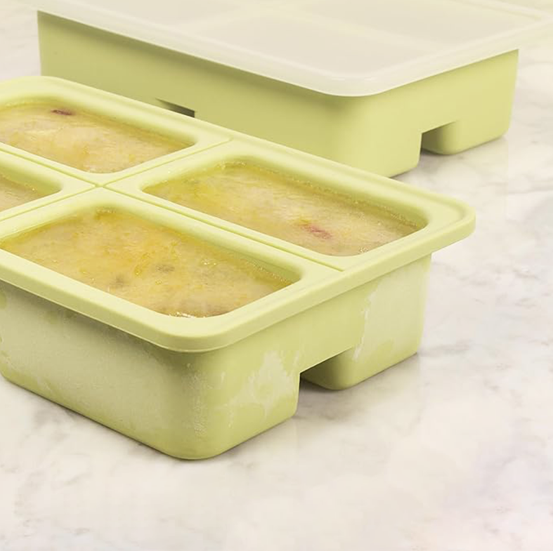 OHAYU BIG - Cetakan Wadah 4 Sekat Food Prep Nasi Lauk Porsian BPA FREE Silicone Tahan Panas Dingin