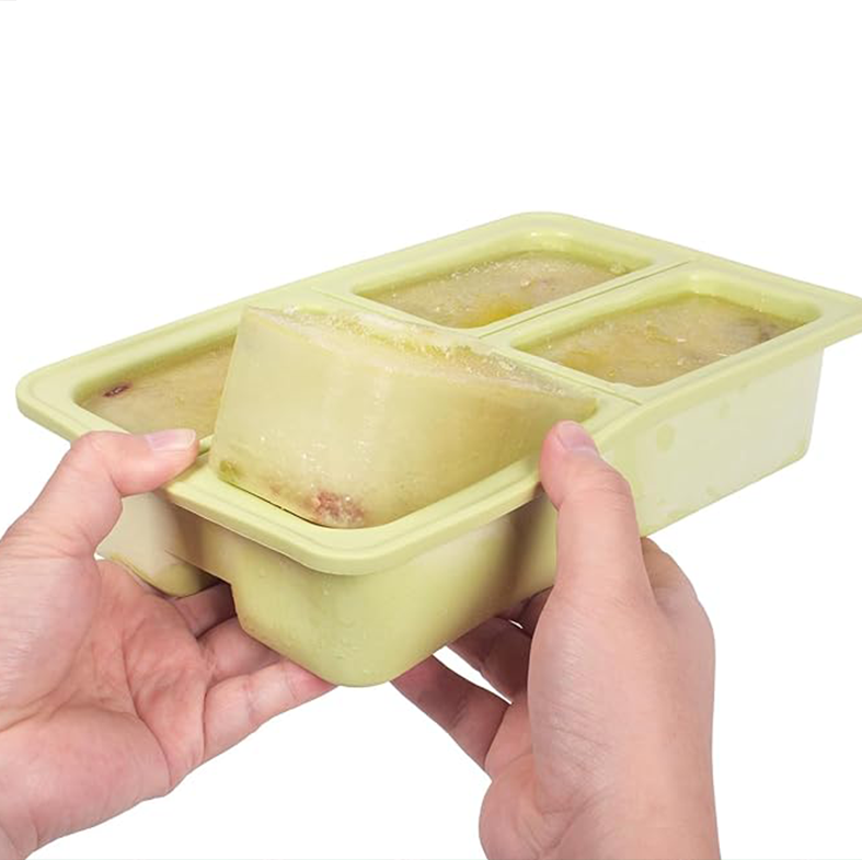 OHAYU BIG - Cetakan Wadah 4 Sekat Food Prep Nasi Lauk Porsian BPA FREE Silicone Tahan Panas Dingin