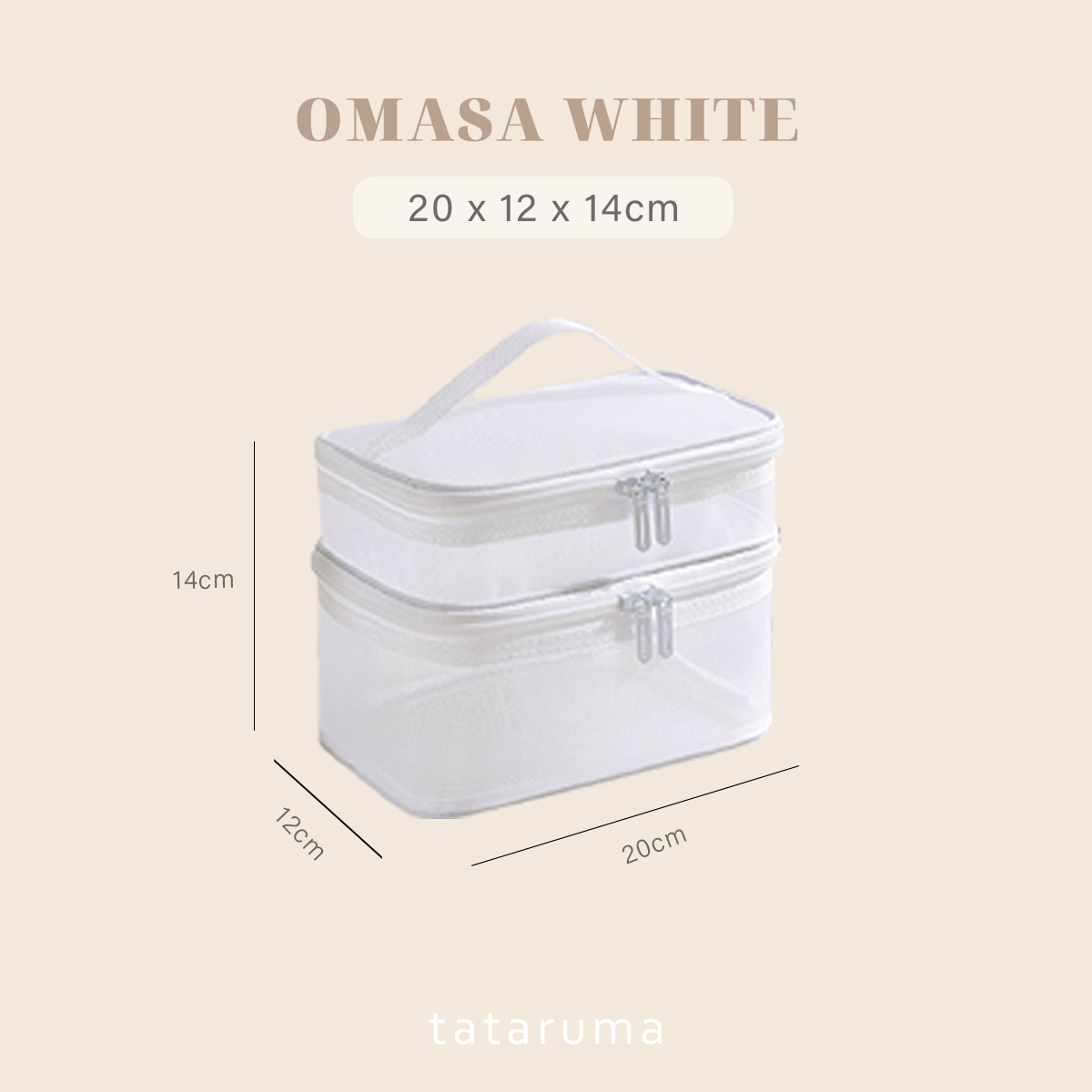 OMASA - Tas Jaring 2 Tingkat Pouch Make Up Kosmetik Skincare Travel Organizer