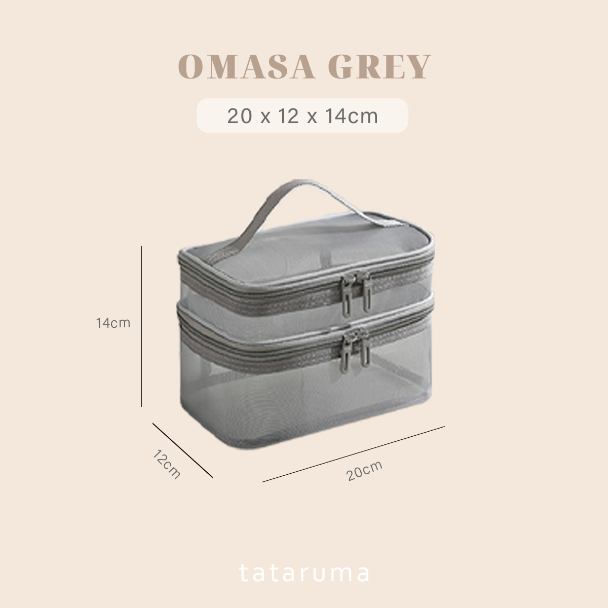 OMASA - Tas Jaring 2 Tingkat Pouch Make Up Kosmetik Skincare Travel Organizer
