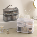 OMASA - Tas Jaring 2 Tingkat Pouch Make Up Kosmetik Skincare Travel Organizer