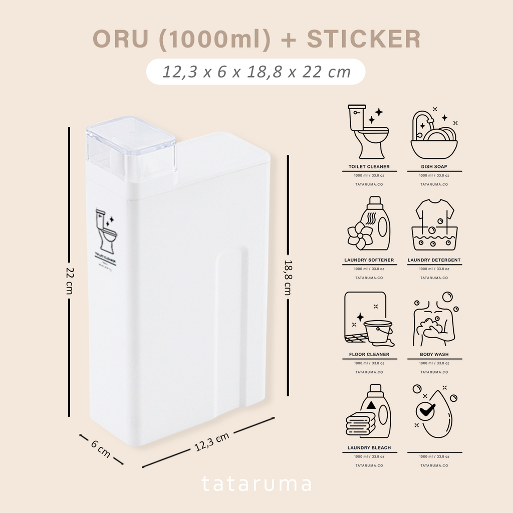 ORU - Botol Refill Estetik Minimalis Detergent Softener Laundry