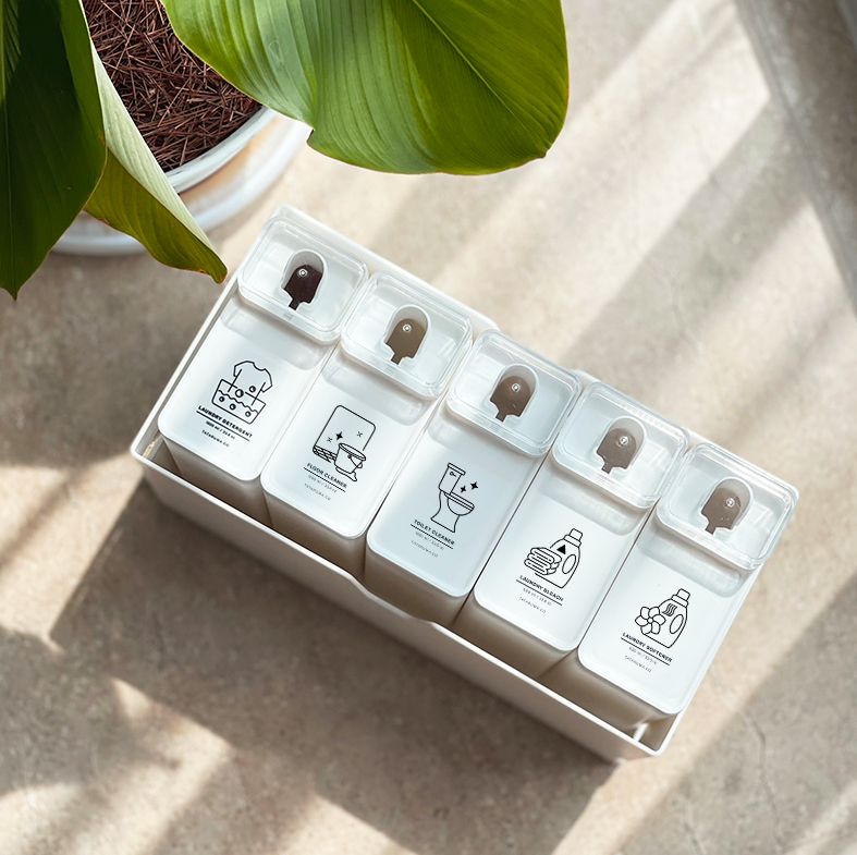 BUNDLING ORU 5pcs in SHIRO BOX LARGE - Botol Refill Estetik Minimalis