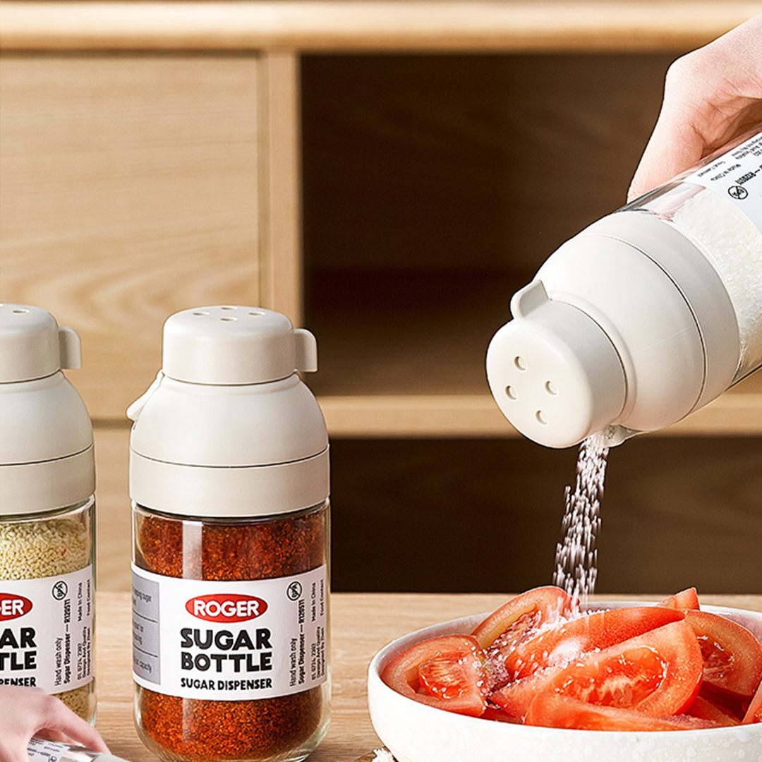 PEPPA - Botol Bumbu Kaca Spice Bottle 250ml Shaker Tuang 2in1
