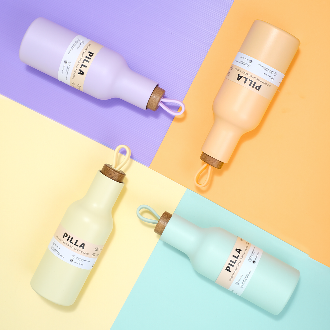 PILLA -Tumbler Vakum 900ml SS 304 dengan Handle Tahan Dingin 24 Jam Tahan Panas 12 Jam