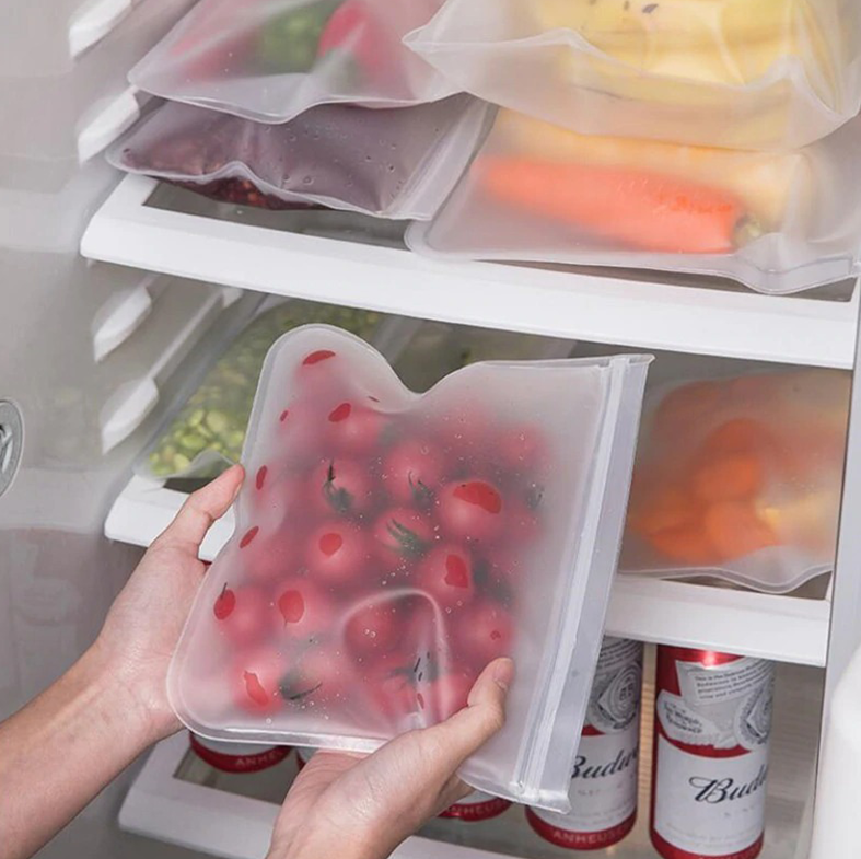 POCHI - Reusable Ziplock Silicone Silikon Pouch Bag Tas Penyimpanan Makanan Kedap Udara Anti Bocor Fridge Organizer Container Kontainer Kulkas