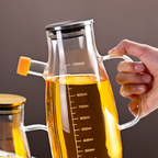 POPOI -Oil Jar Tempat Minyak dengan Penutup Kaca Borosilikat Simpan Kecap Minyak Wijen Cuka