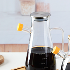 POPOI -Oil Jar Tempat Minyak dengan Penutup Kaca Borosilikat Simpan Kecap Minyak Wijen Cuka