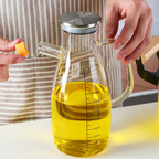 POPOI -Oil Jar Tempat Minyak dengan Penutup Kaca Borosilikat Simpan Kecap Minyak Wijen Cuka