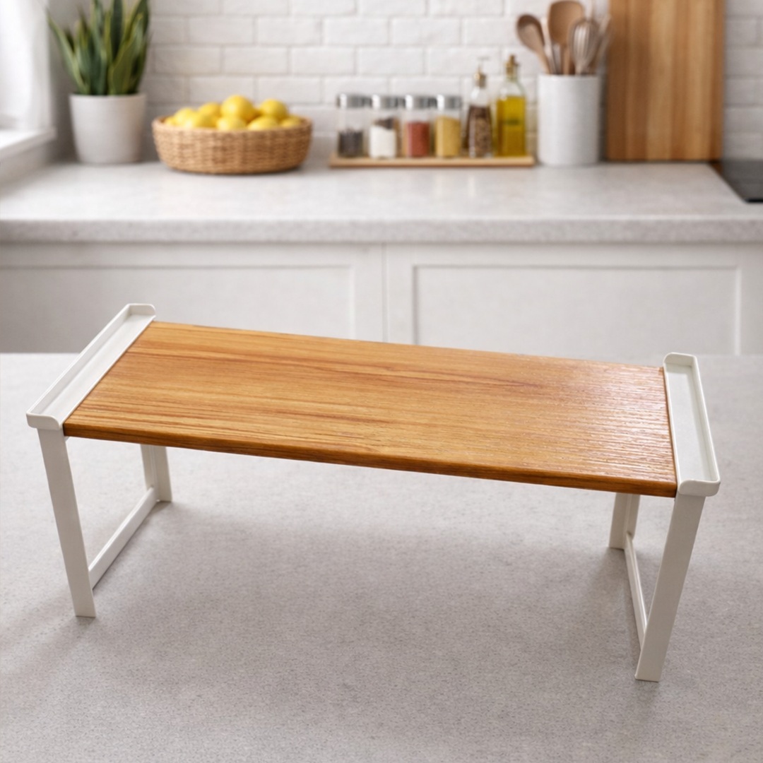 RAKU - Wooden Kitchen Rack Stackable Tempat Bumbu Organizer Multifungsi
