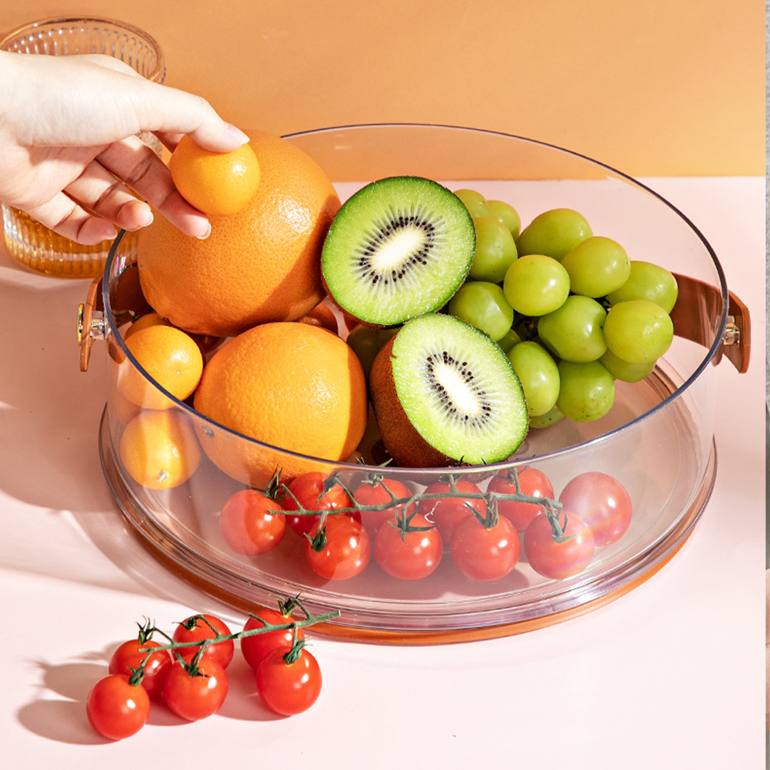 RIPPU - Tempat Makanan Snack Kacang Permen Toples Lebaran Jar Food Storage Sekat Dengan Tutup Dan Handle Multifungsi