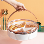 RIPPU - Tempat Makanan Snack Kacang Permen Toples Lebaran Jar Food Storage Sekat Dengan Tutup Dan Handle Multifungsi