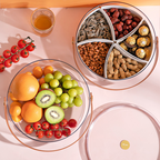 RIPPU - Tempat Makanan Snack Kacang Permen Toples Lebaran Jar Food Storage Sekat Dengan Tutup Dan Handle Multifungsi