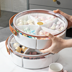 RIPPU - Tempat Makanan Snack Kacang Permen Toples Lebaran Jar Food Storage Sekat Dengan Tutup Dan Handle Multifungsi