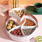 RIPPU - Tempat Makanan Snack Kacang Permen Toples Lebaran Jar Food Storage Sekat Dengan Tutup Dan Handle Multifungsi