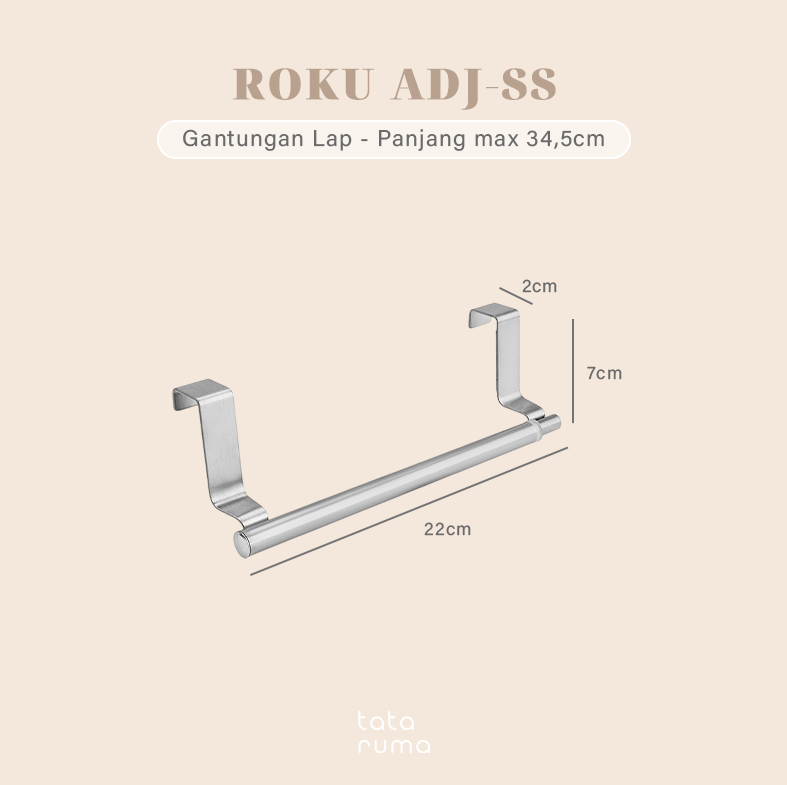 ROKU STAINLESS - Gantungan Cantolan dengan Palang Stainless Gantung Lap Celemek Handuk Tissue