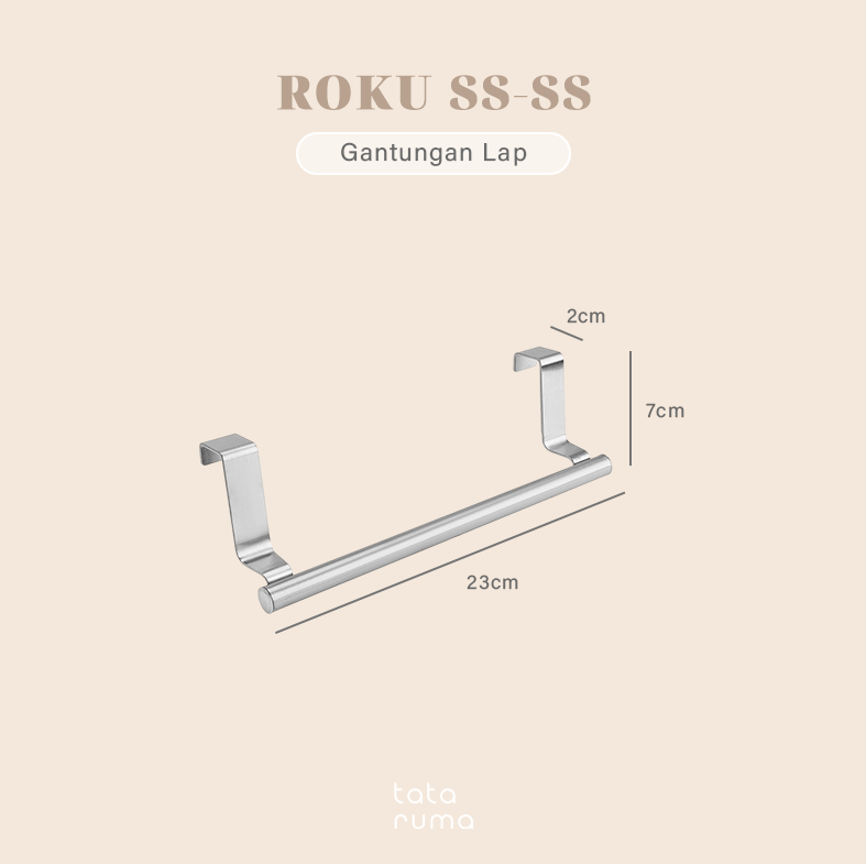 ROKU STAINLESS - Gantungan Cantolan dengan Palang Stainless Gantung Lap Celemek Handuk Tissue