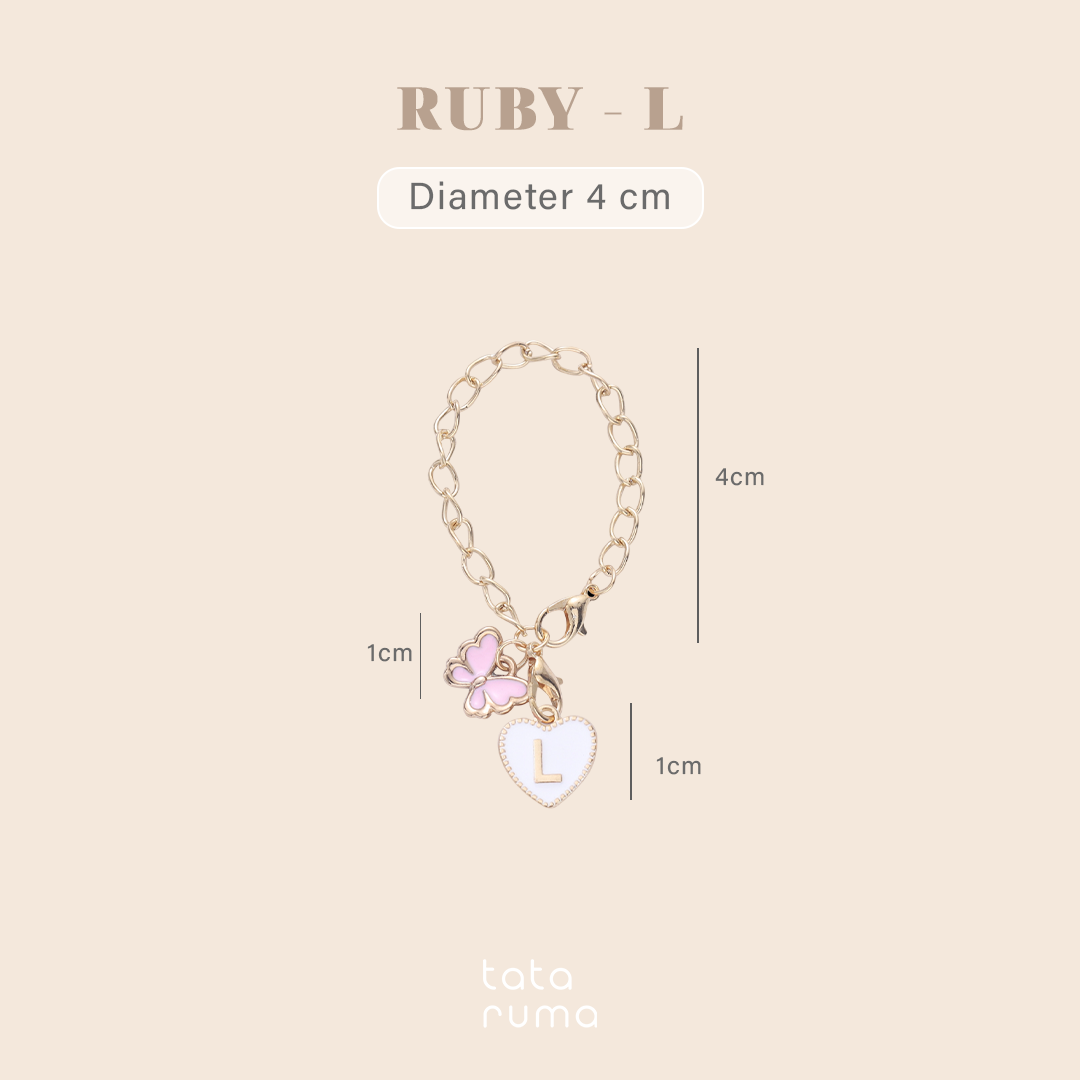 RUBY - Tumbler Botol Minum Charm Abjad Huruf Inisial A sampai Z Kupu-kupu Butterfly