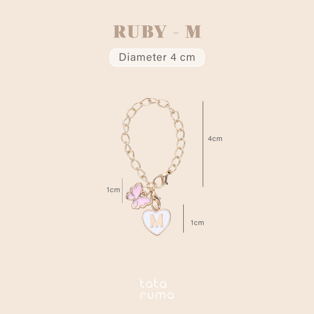 RUBY - Tumbler Botol Minum Charm Abjad Huruf Inisial A sampai Z Kupu-kupu Butterfly