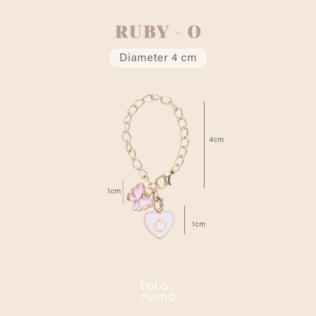 RUBY - Tumbler Botol Minum Charm Abjad Huruf Inisial A sampai Z Kupu-kupu Butterfly