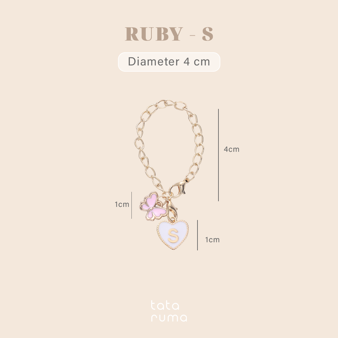 RUBY - Tumbler Botol Minum Charm Abjad Huruf Inisial A sampai Z Kupu-kupu Butterfly