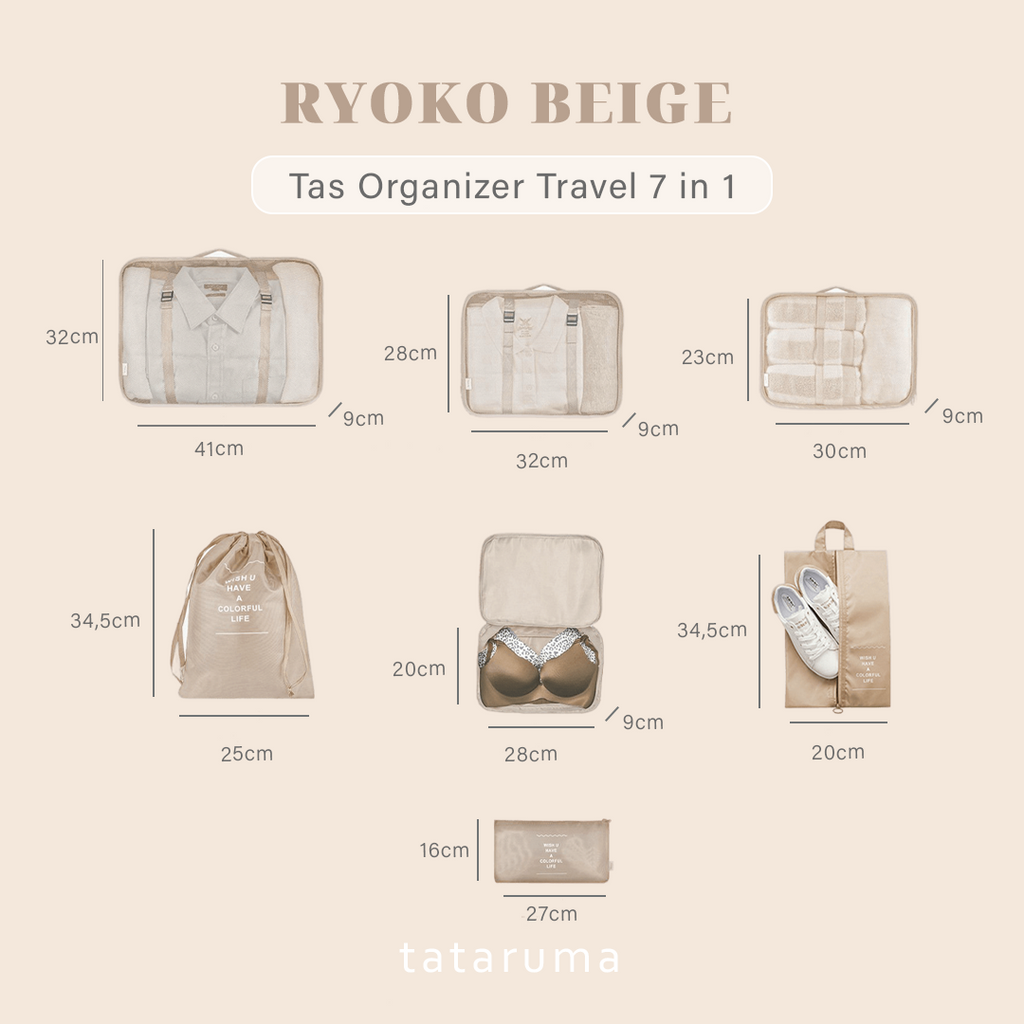 RYOKO - Tas Organizer Travel Kantung Packing 7 in 1