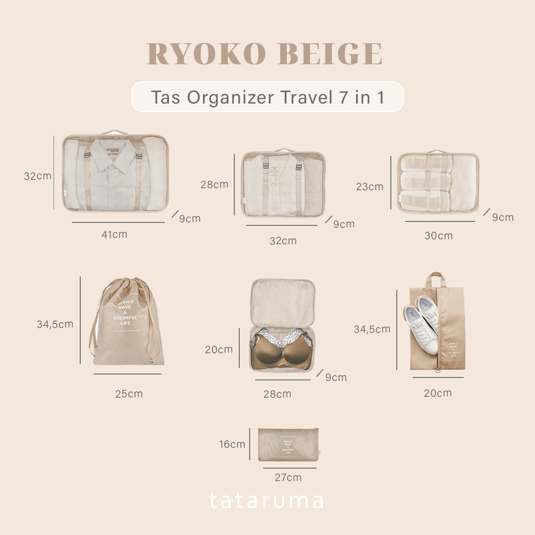 RYOKO - Tas Organizer Travel Kantung Packing 7 in 1
