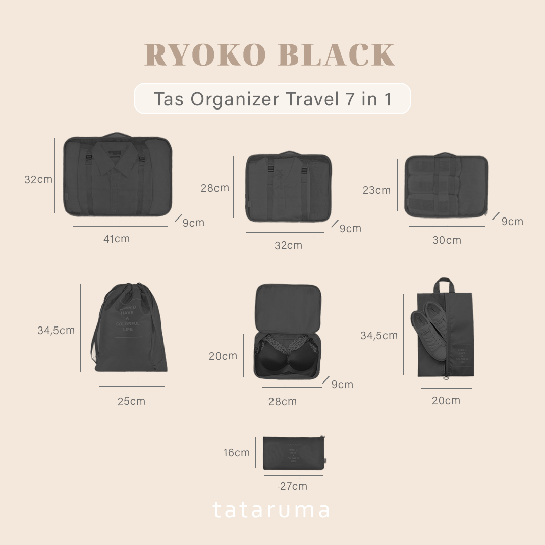 RYOKO - Tas Organizer Travel Kantung Packing 7 in 1