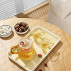 SABA - Tray Aksen Kayu Baki Motif Plastik Estetik Nampan Alas Saji Teh Kopi Jus Minuman Snack
