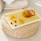 SABA - Tray Aksen Kayu Baki Motif Plastik Estetik Nampan Alas Saji Teh Kopi Jus Minuman Snack