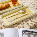 SABA - Tray Aksen Kayu Baki Motif Plastik Estetik Nampan Alas Saji Teh Kopi Jus Minuman Snack