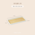 SABA - Tray Aksen Kayu Baki Motif Plastik Estetik Nampan Alas Saji Teh Kopi Jus Minuman Snack