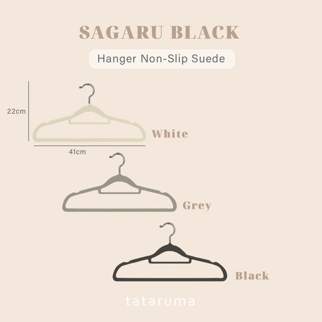 SAGARU - Gantungan Baju Hanger Suede Non-slip