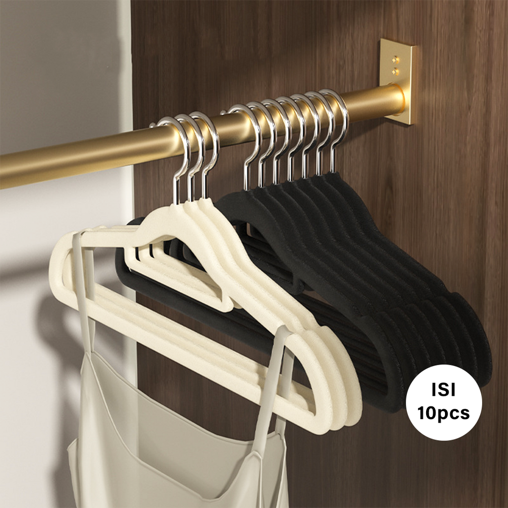 SAGARU - Gantungan Baju Hanger Suede Non-slip