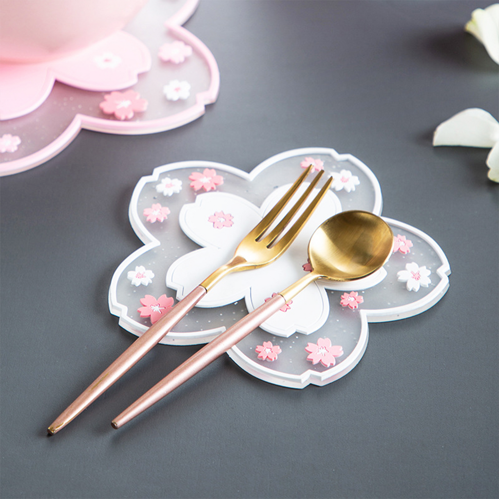 SAKUMI - Alas Tahan Panas Food Grade Sakura Coaster Tatakan