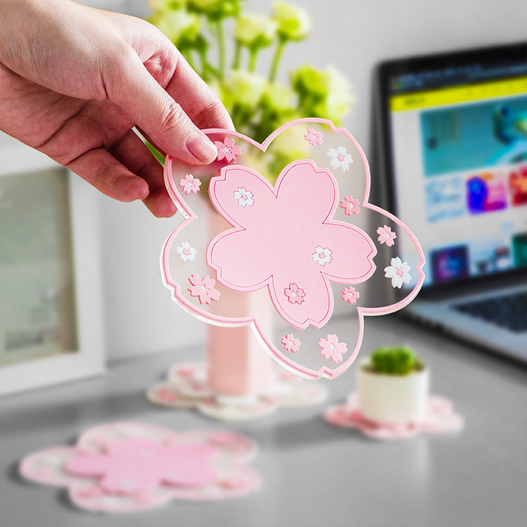 SAKUMI - Alas Tahan Panas Food Grade Sakura Coaster Tatakan